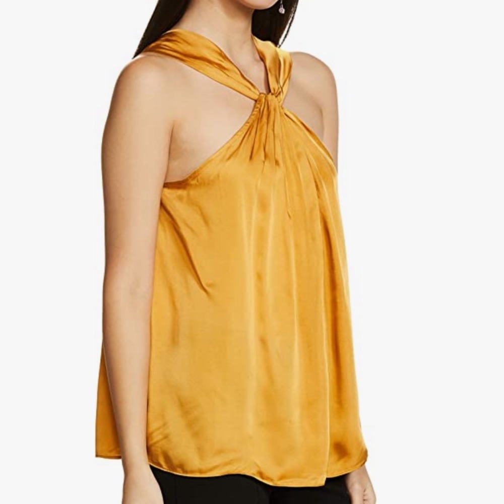 LABEL RITU KUMAR silk halter neck top